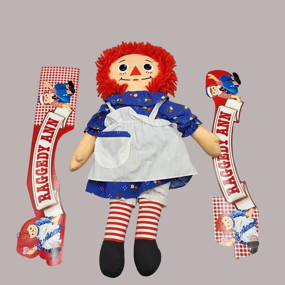 Vintage 80s Raggedy Ann Doll With Heart Playskool Original Box 16" Washable